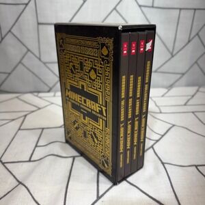 Minecraft The Complete Handbook Collection 4 Book Set Black Gold Hardcover Boxed